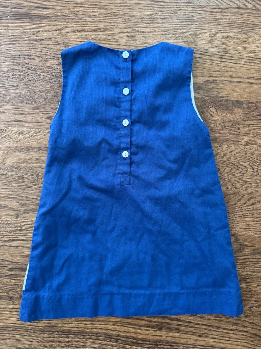 Eliza James Apple Appliqué A-line Corduroy Jumper